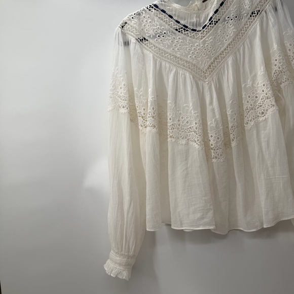 Free People Abigail White/  Cream Lace Blouse New Without Tags medium - Picture 3 of 14